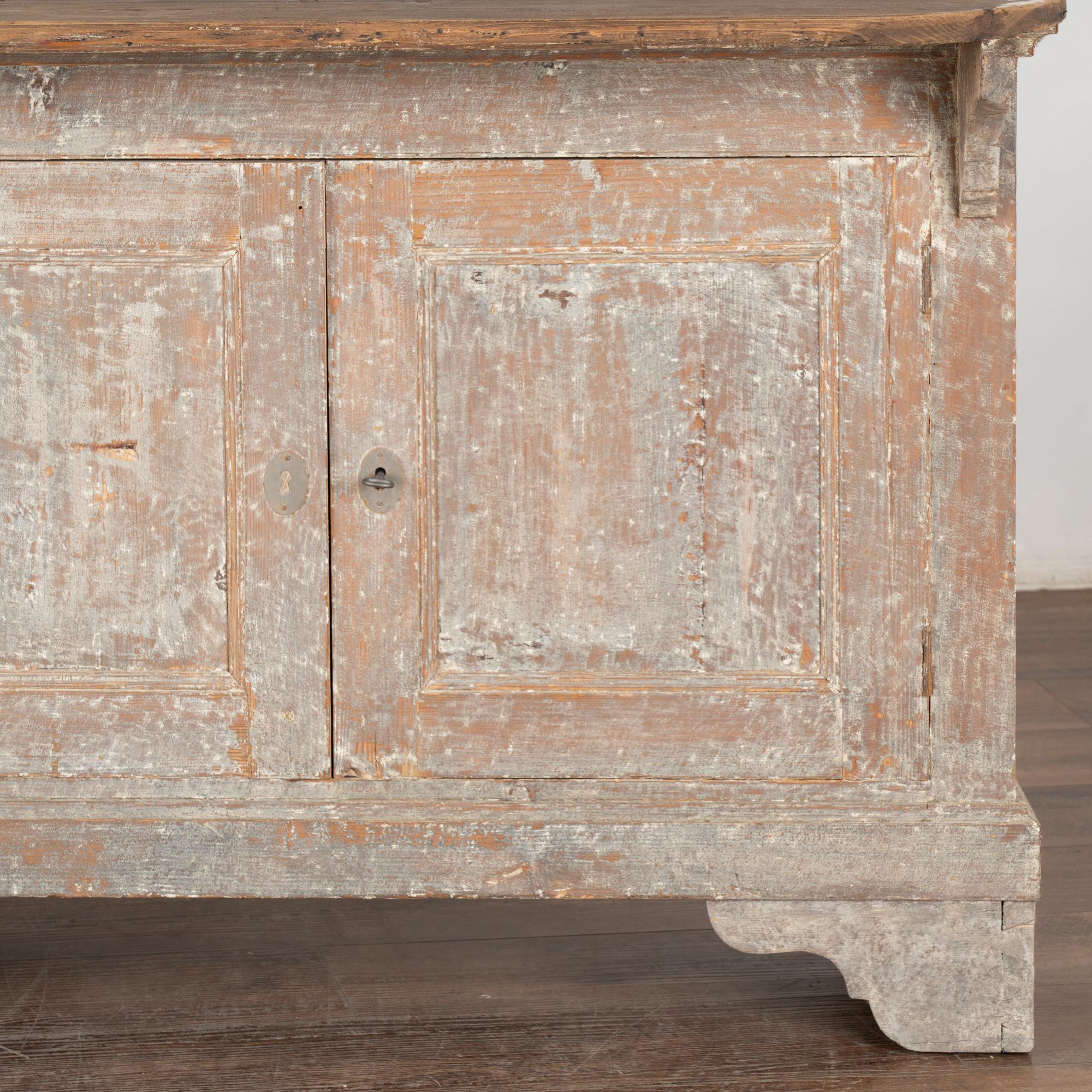 19th Century Rustic Swedish Gray Sideboard Counter Console 7