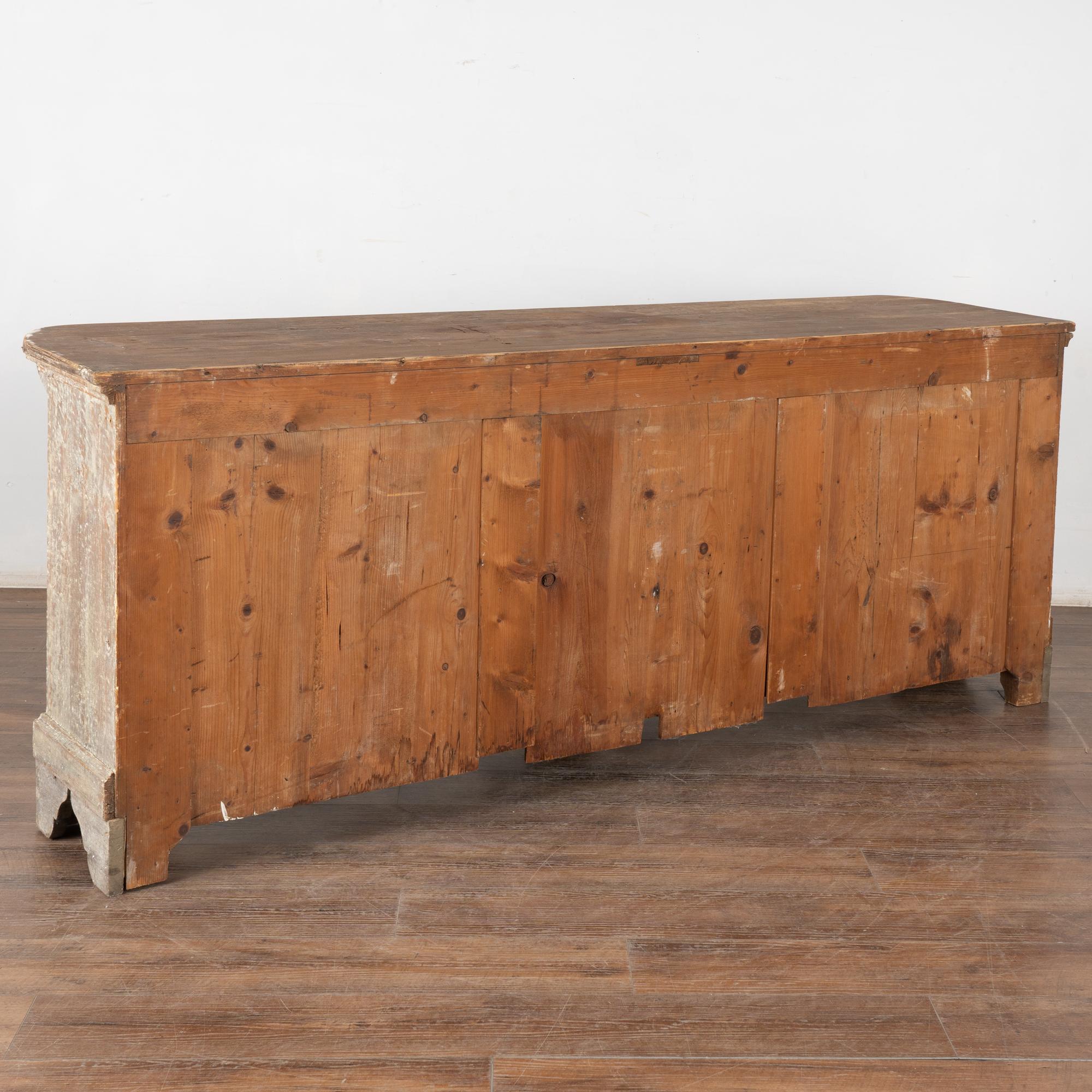 19th Century Rustic Swedish Gray Sideboard Counter Console 8