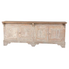Antique 19th Century Rustic Swedish Gray Sideboard Counter Console