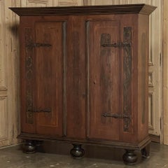 Armoire rustico svedese del 19° secolo dipinto