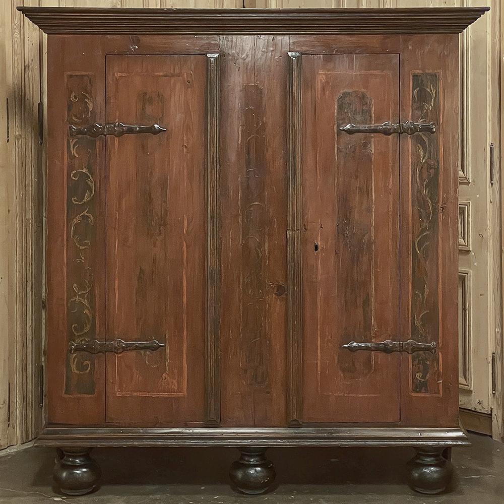 Rustico Armoire rustico svedese del 19° secolo dipinto in vendita