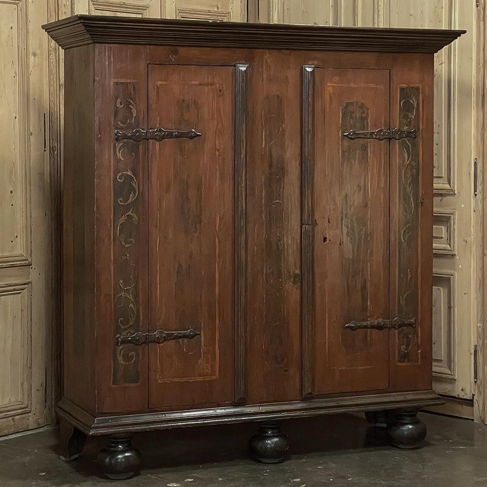 Svedese Armoire rustico svedese del 19° secolo dipinto in vendita