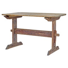 19th century rustic Swedish painted trestle table