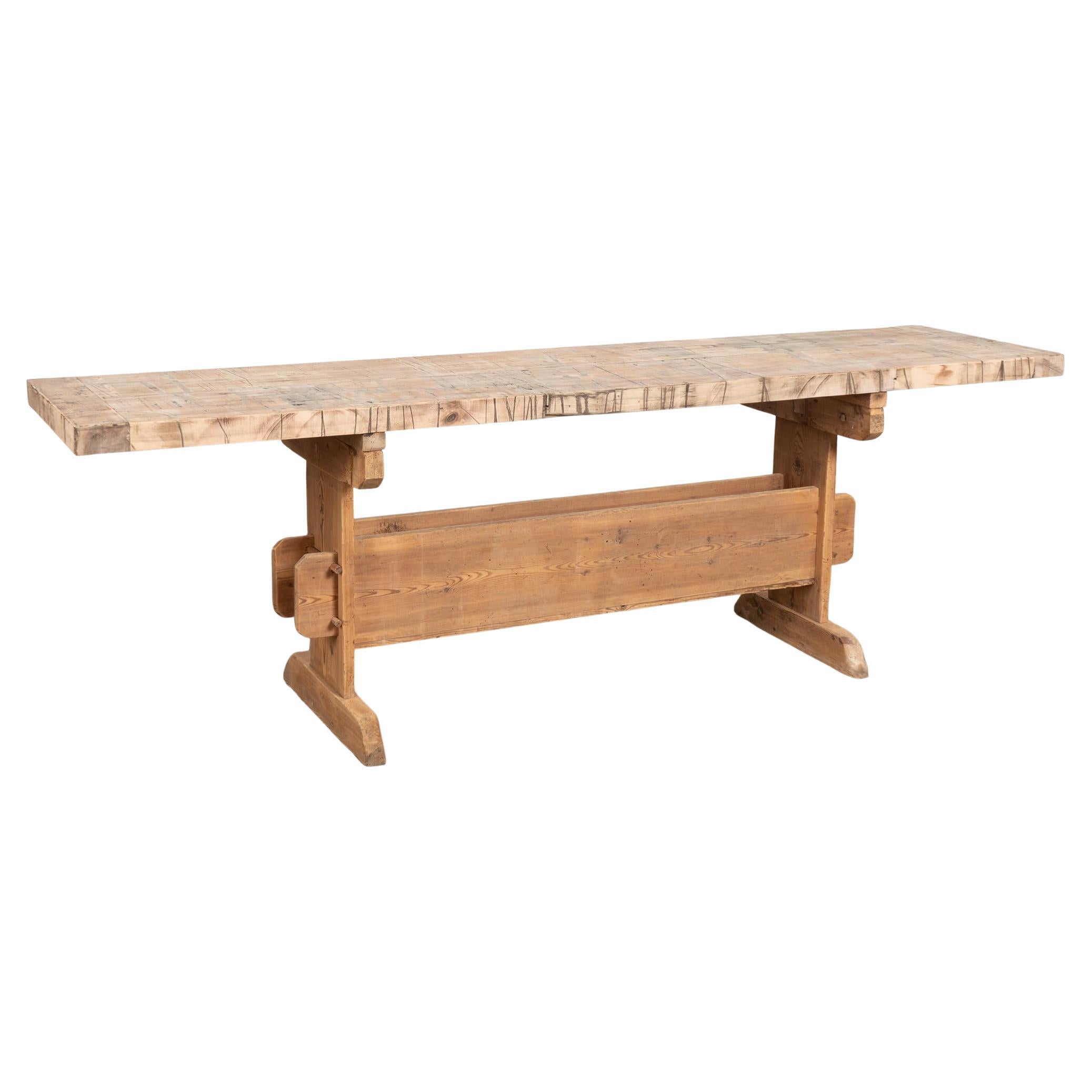 19th Century Rustic Swedish Work Table Console