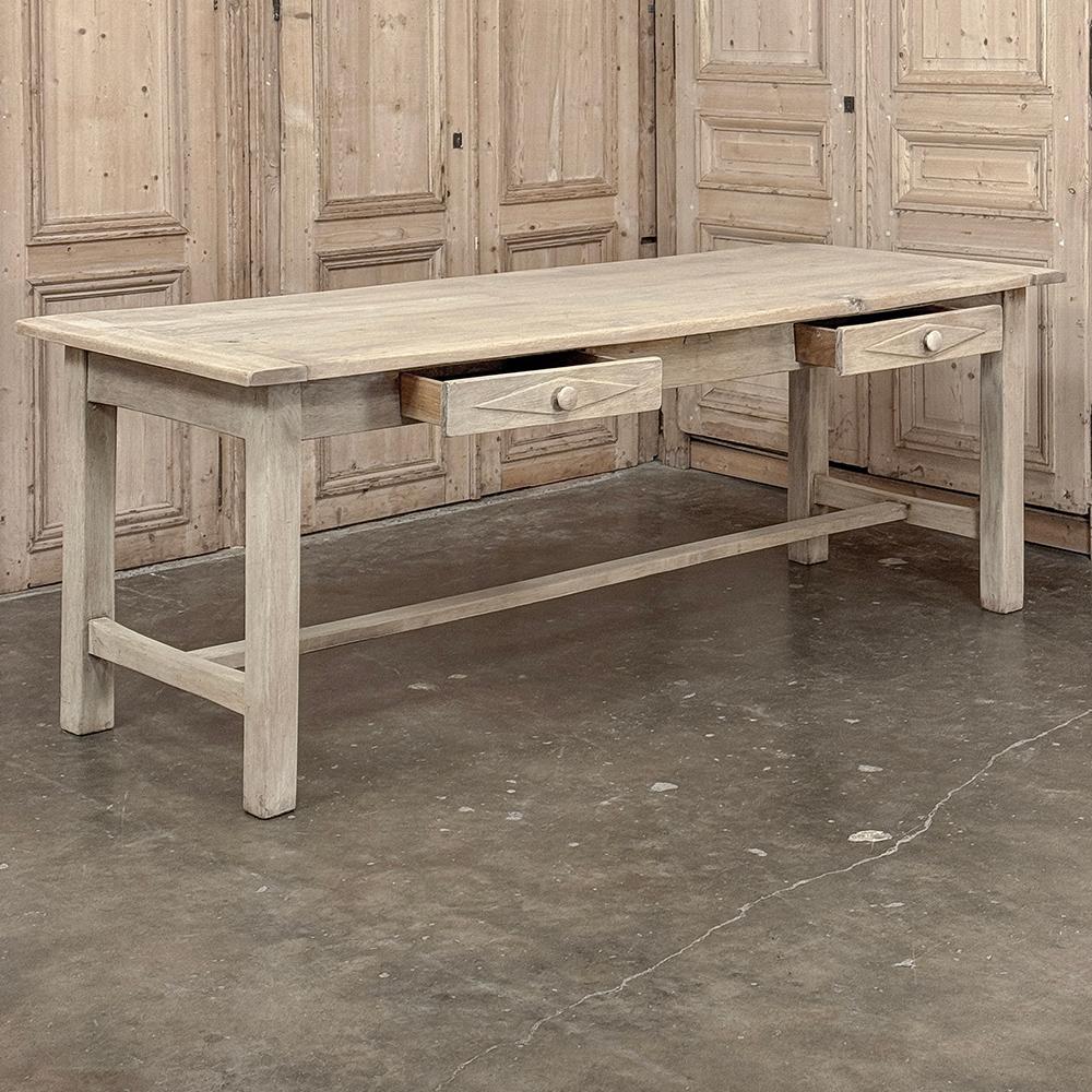 19th Century Rustic Table ~ Desk in Stripped Oak For Sale 7