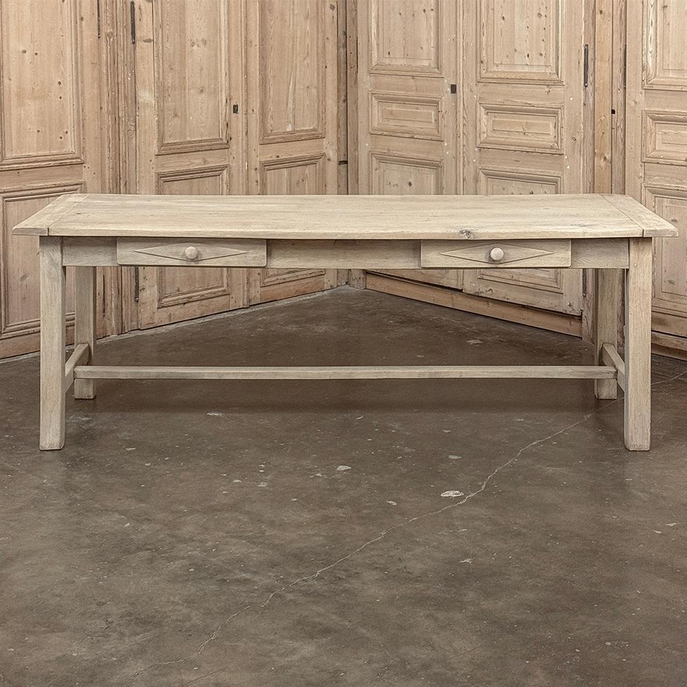 Hand-Crafted 19th Century Rustic Table ~ Desk in Stripped Oak For Sale