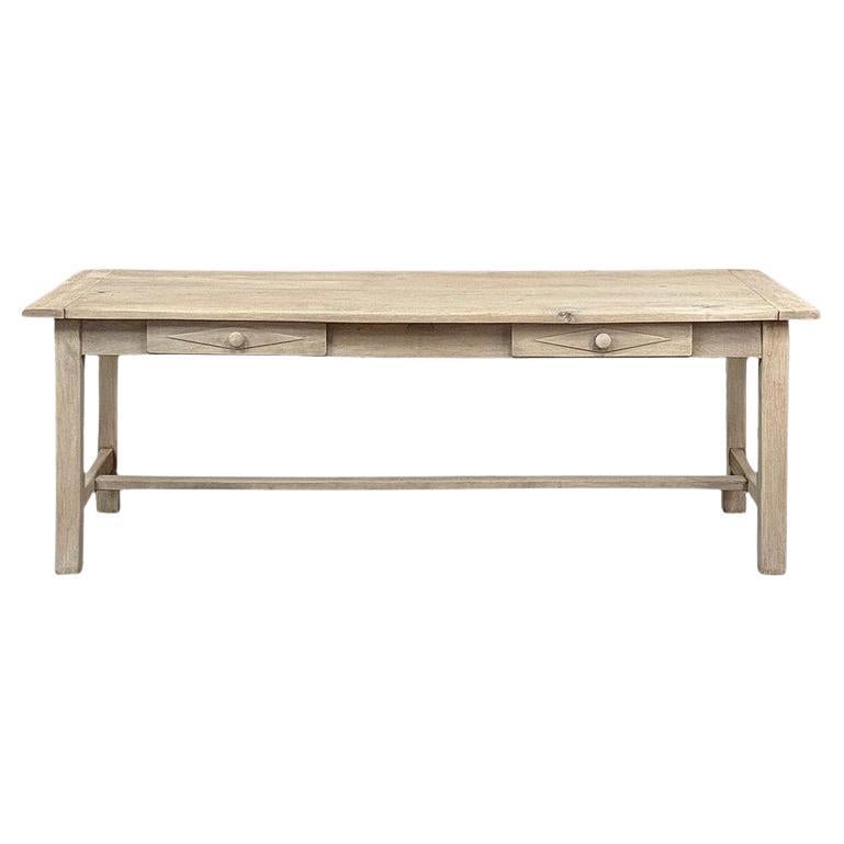 19th Century Rustic Table ~ Desk in Stripped Oak For Sale