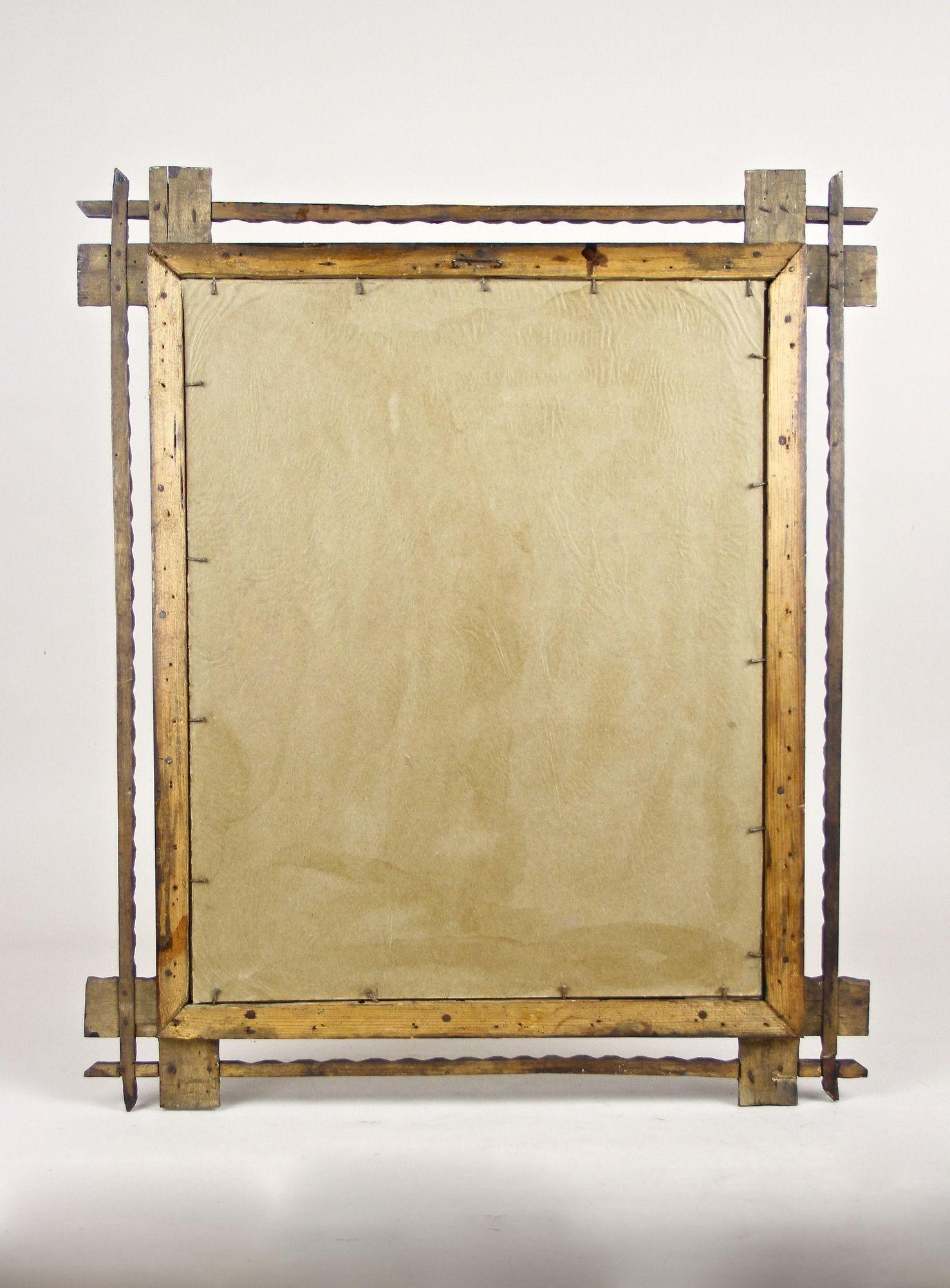 Miroir Rustique Art Carved du 19ème siècle - Sculpté à la main, Autriche, circa 1870 en vente 12