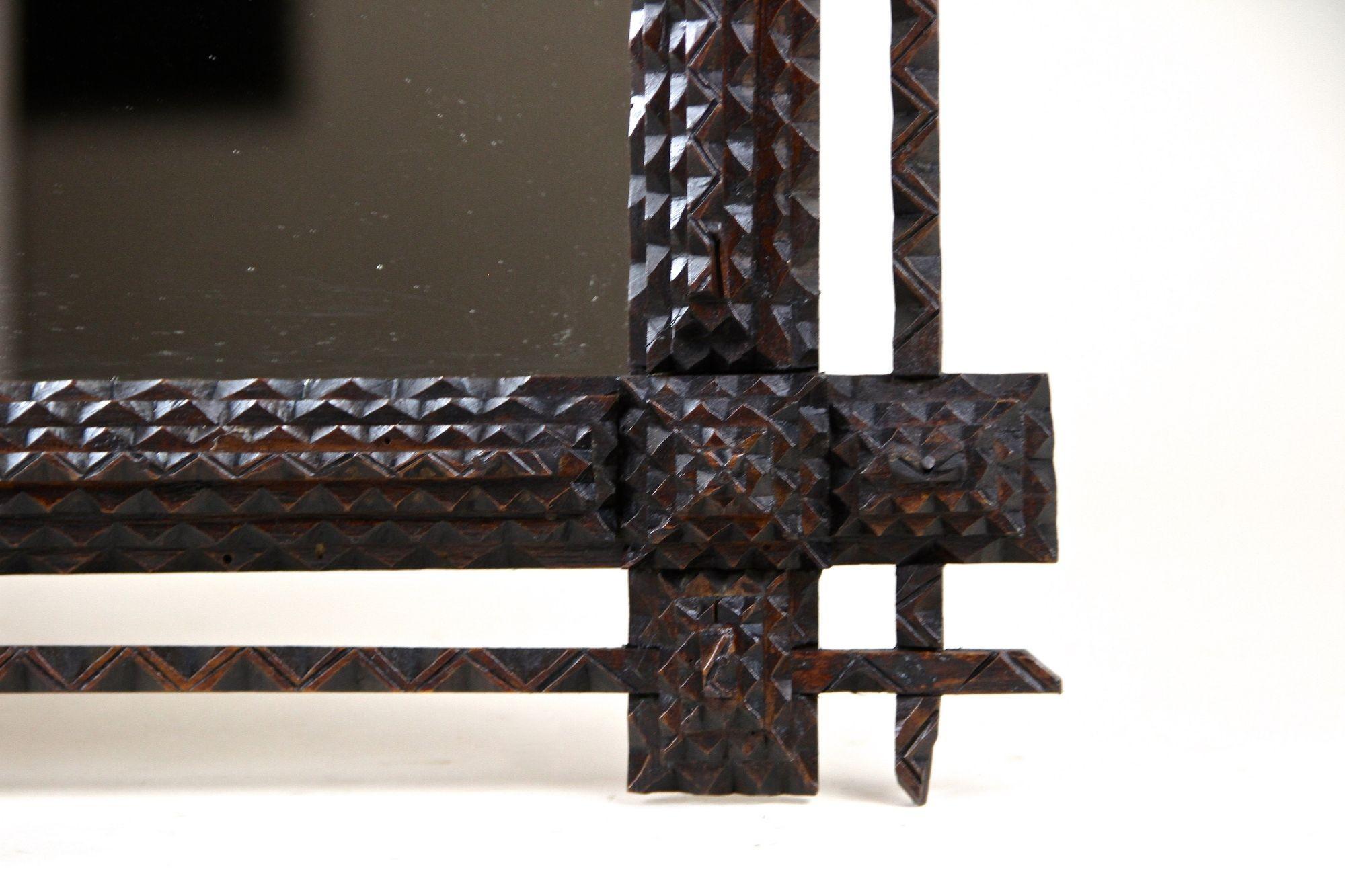 Miroir Rustique Art Carved du 19ème siècle - Sculpté à la main, Autriche, circa 1870 en vente 1