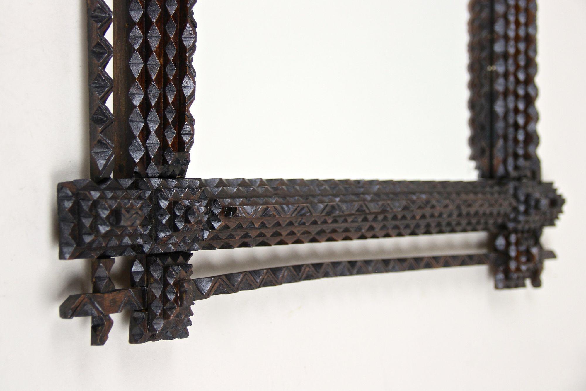 Miroir Rustique Art Carved du 19ème siècle - Sculpté à la main, Autriche, circa 1870 en vente 2