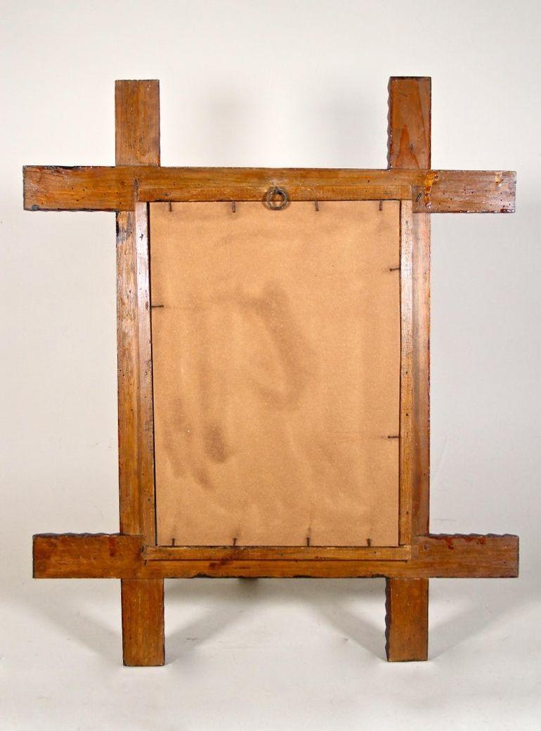 Miroir mural Rustic Art Carved du 19ème siècle, Autriche, circa 1870 en vente 10