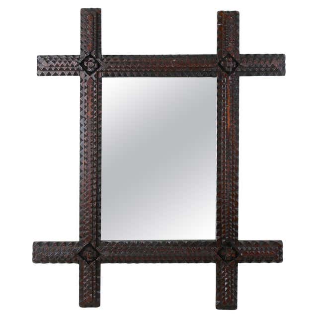 19th Century Rustic Tramp Art Mirror - Double Frame, Handcarved, AT, ca ...