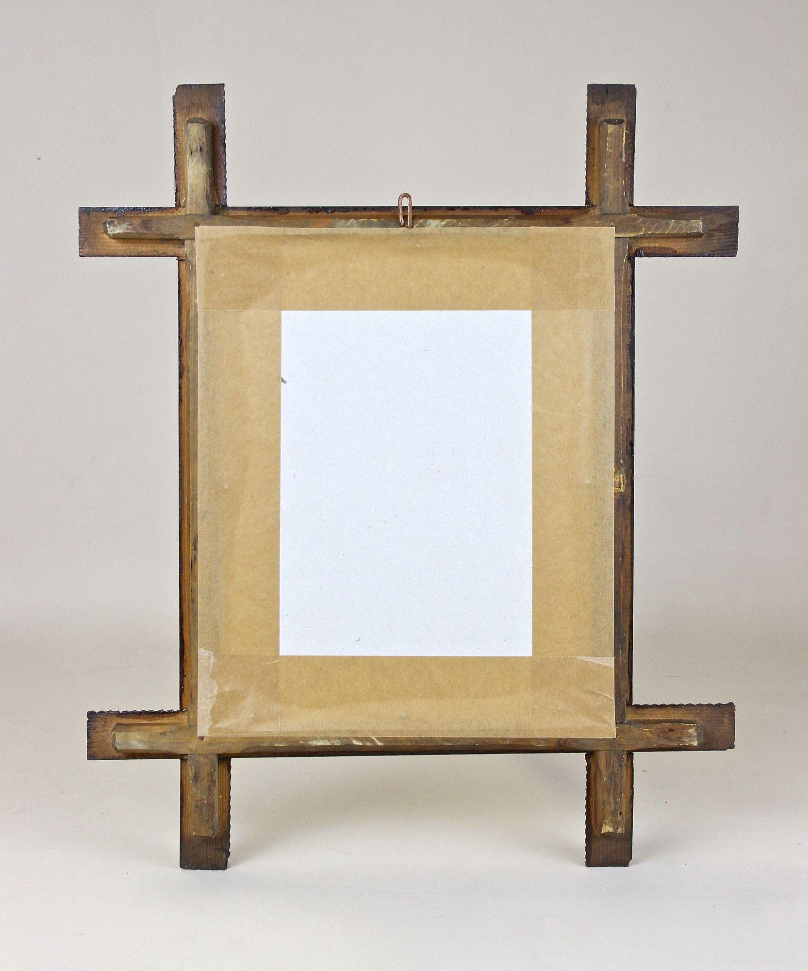 Miroir mural Rustic Tramp Art du 19ème siècle - Sculpté à la main, Autriche vers 1870 en vente 10