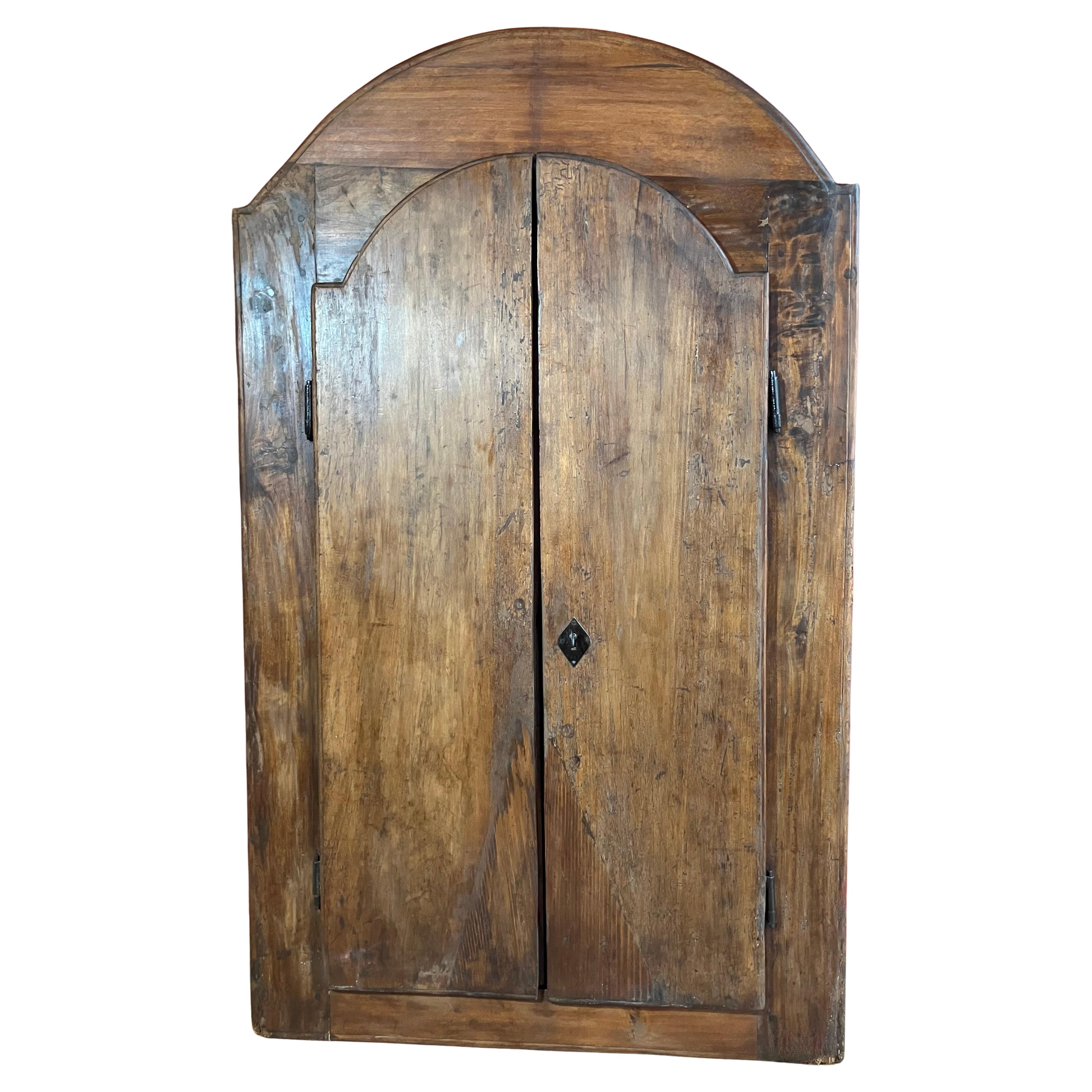 19th-Century Rustic Tuscan Window in Solid Wood Original Wrought Iron Hardware For Sale