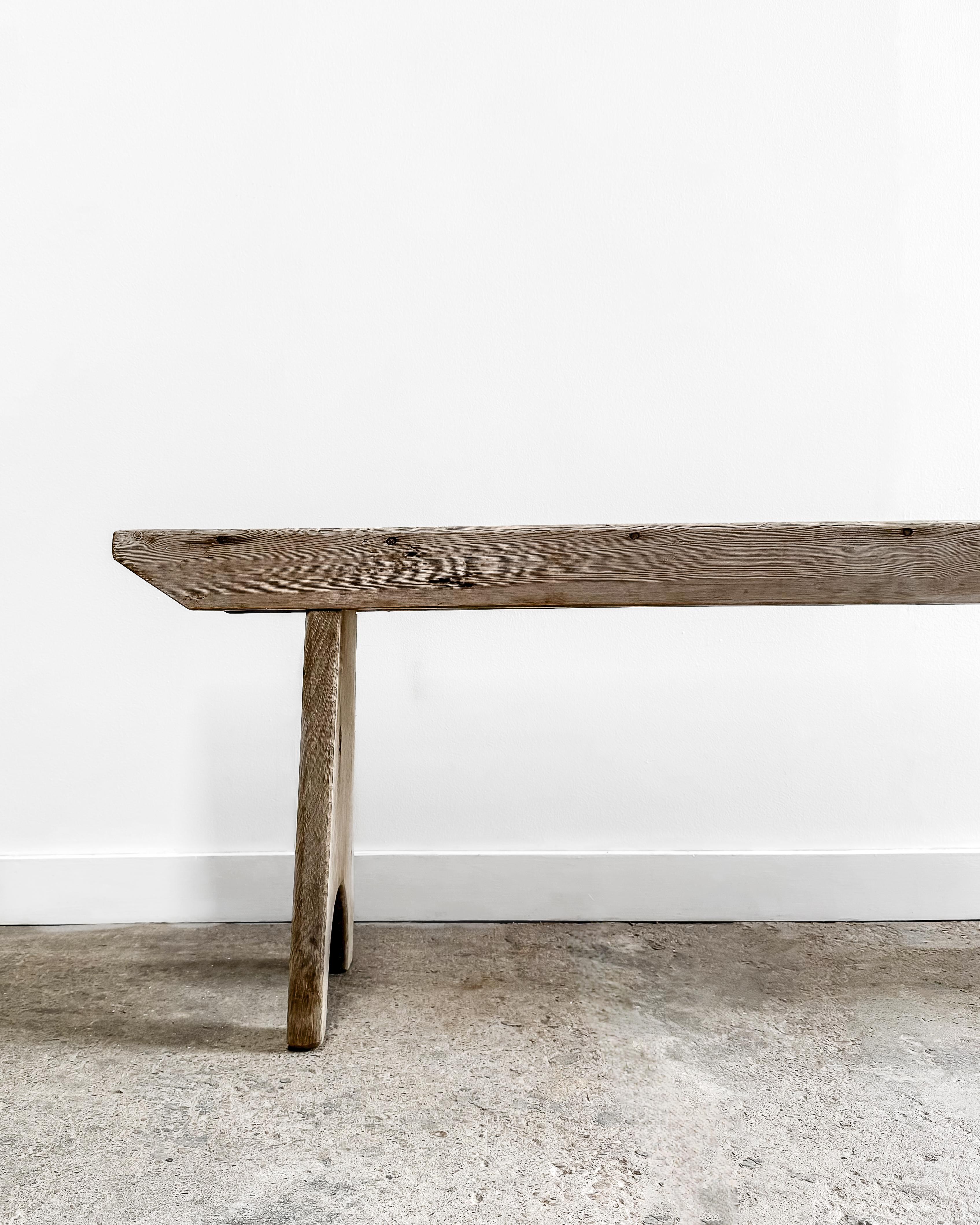 19th Century Rustic White Oak Bench 9