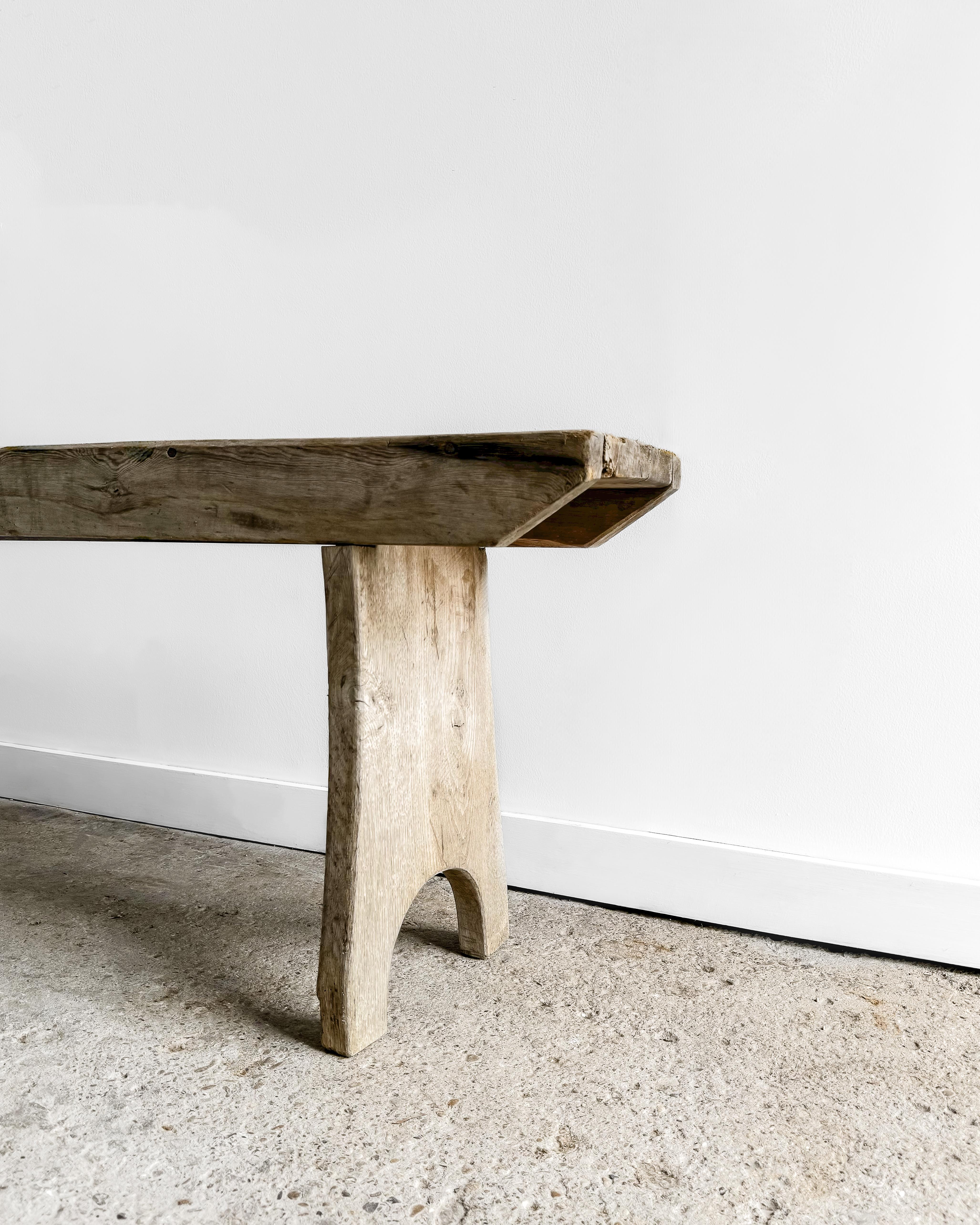 19th Century Rustic White Oak Bench 5