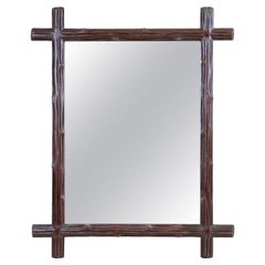19th Century Rustic Wooden Black Forest Wall Mirror, Austria, circa 1890