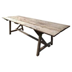 19th Century Rustic Wooden Dining Table