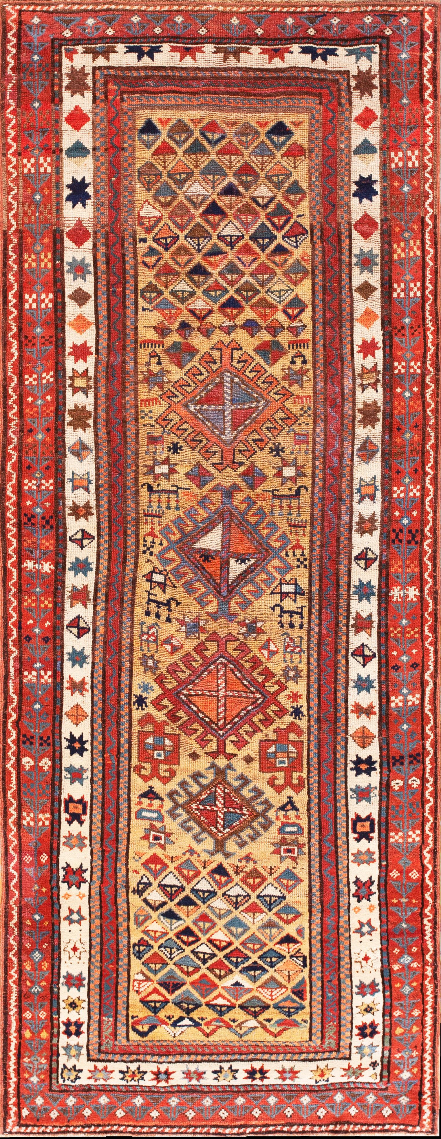 19th Century S. Caucasian Carpet ( 3'6'' x 8'9'' - 107 x 267 )