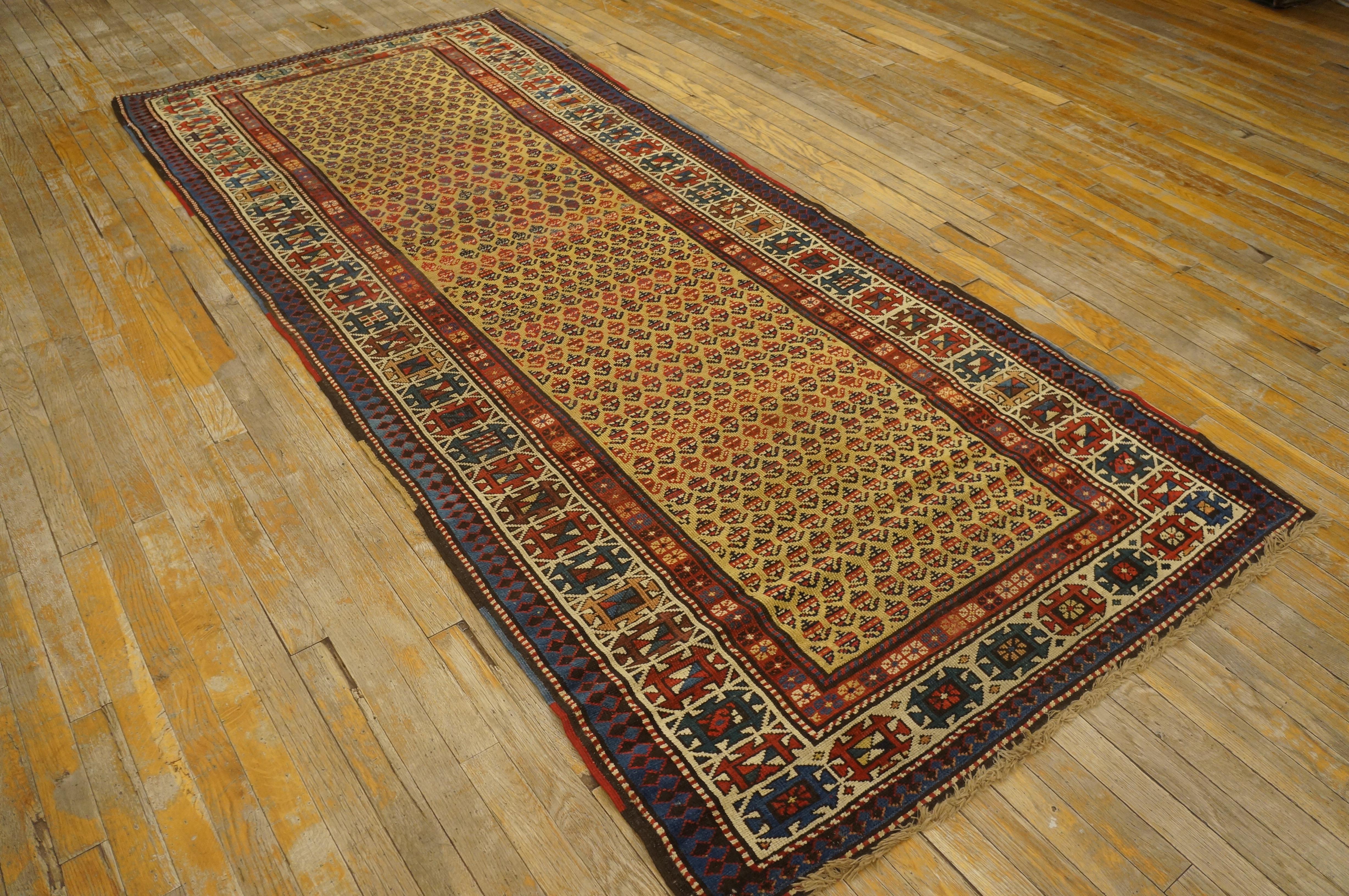 Hand-Knotted 19th Century S. Caucasian Moghan Carpet ( 3'8