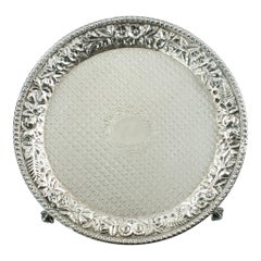 19th Century S. Kirk & Son Repoussé Sterling Silver Salver
