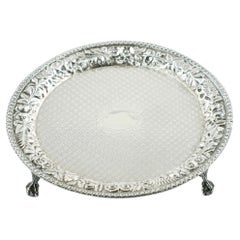 19th Century S. Kirk & Son Repoussé Sterling Silver Salver