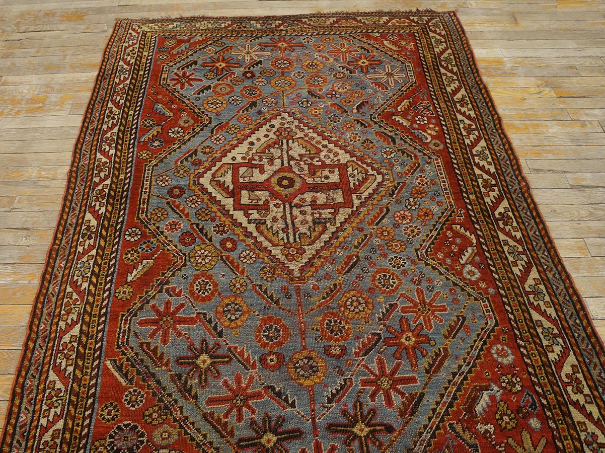 Late 19th Century 19th Century S. Persian Ghashgaie Rug ( 4'2