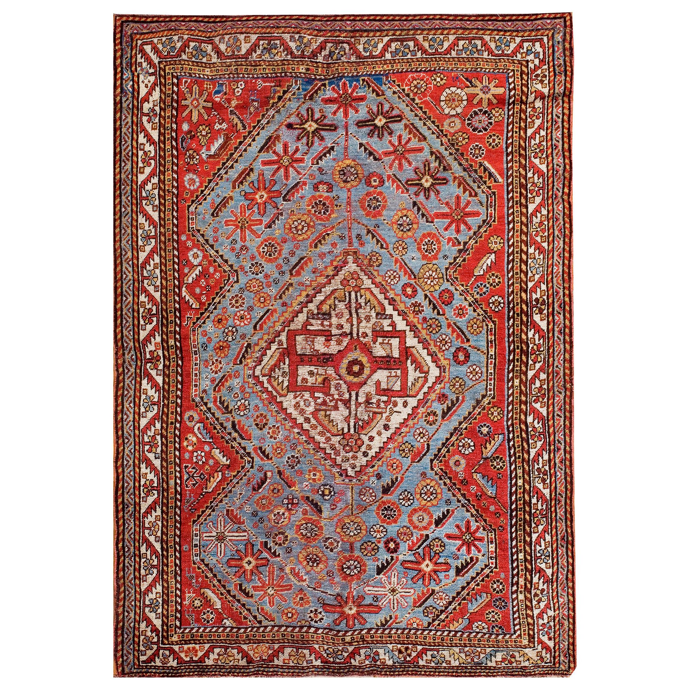 Tapis Ghashgaie du 19ème siècle ( 4'2" x 6'2" - 127 x 188 ) en vente
