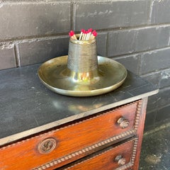 19th Century Sailboat Yacht Ships Ashtray Match Striker Manhattan Brass Co NYC