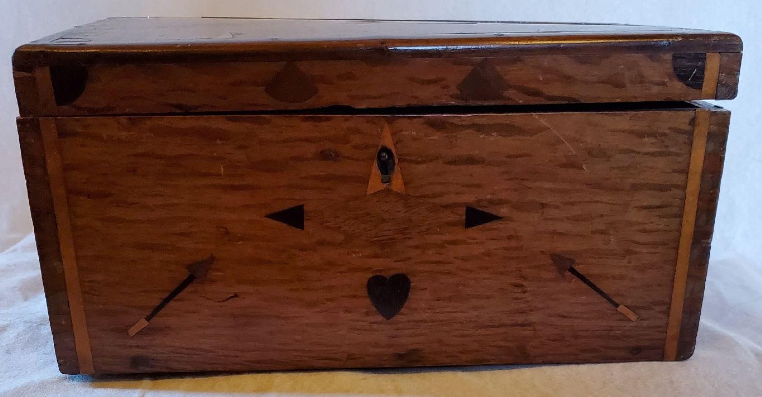 American 19th Century Sailor's Folk Art Inlaid Box