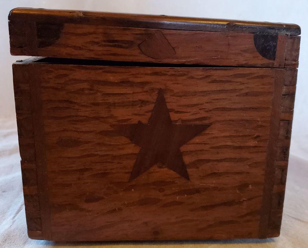 Oak 19th Century Sailor's Folk Art Inlaid Box