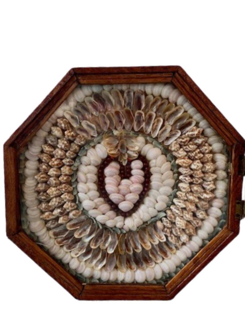 19th Century Sailor's Valentine, circa 1870, a hand crafted double 