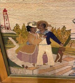19th Century Sailor's Woolie Depicting a "Sailor's Farewell" circa 1850