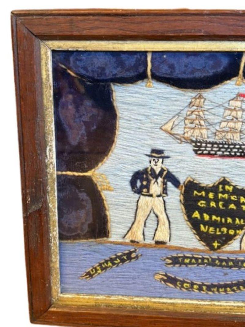 English 19th Century Sailor's Woolie Honoring Admiral Lord Nelson For Sale