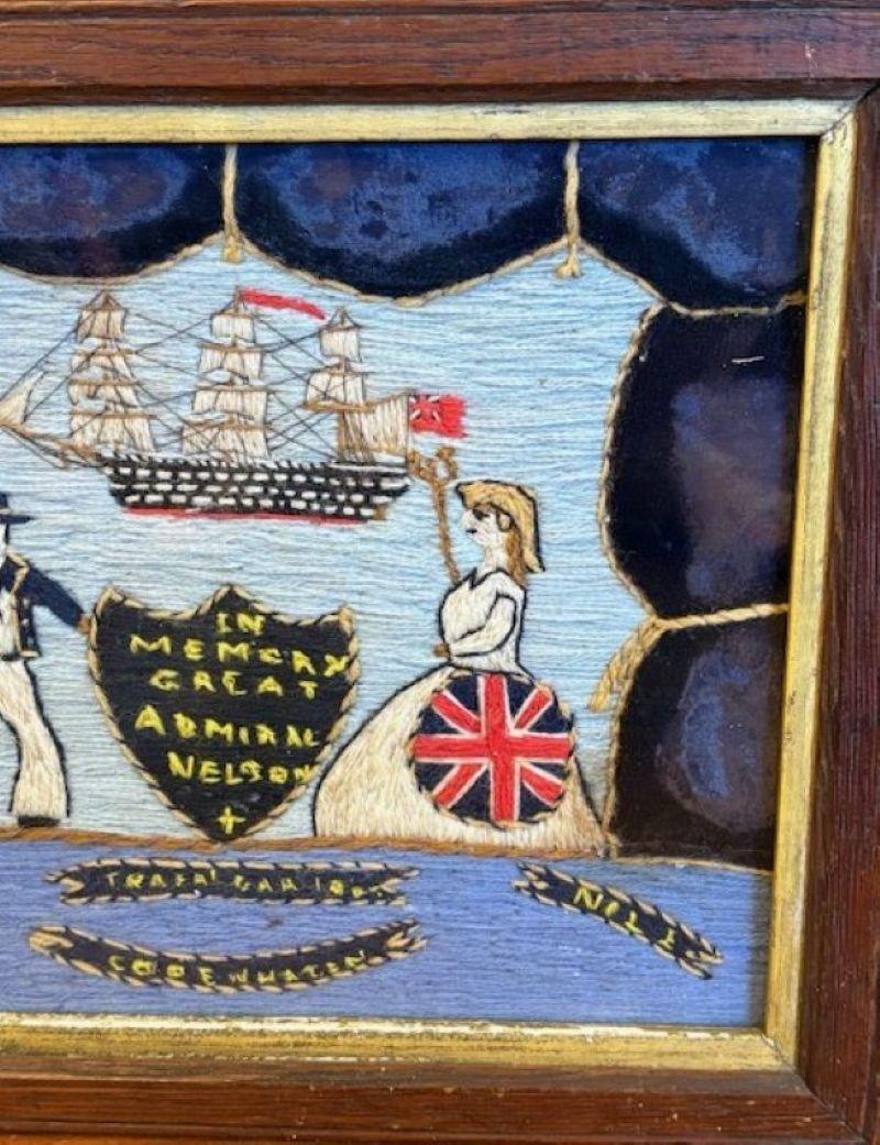 Hand-Crafted 19th Century Sailor's Woolie Honoring Admiral Lord Nelson For Sale