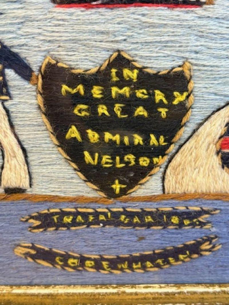 Late 19th Century 19th Century Sailor's Woolie Honoring Admiral Lord Nelson For Sale