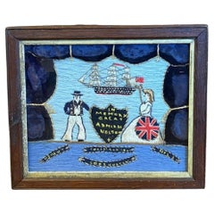 Antique 19th Century Sailor's Woolie Honoring Admiral Lord Nelson