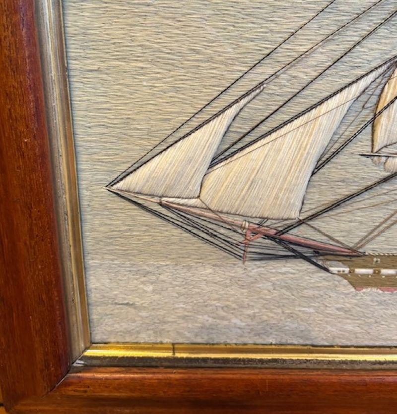 Lana marinera del siglo XIX de una fragata de vapor británica, hacia 1850 Arte popular en venta