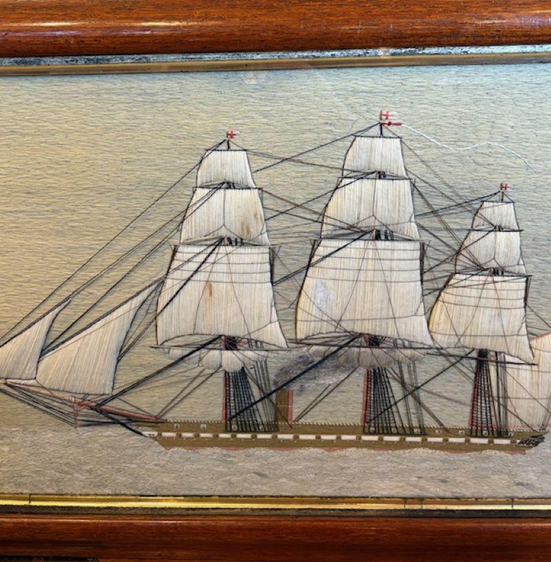 Lana marinera del siglo XIX de una fragata de vapor británica, hacia 1850 Hecho a mano en venta