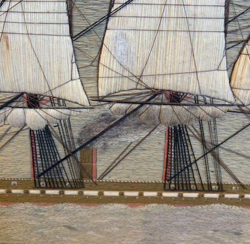 Lana marinera del siglo XIX de una fragata de vapor británica, hacia 1850 en Bueno estado para la venta en Nantucket, MA