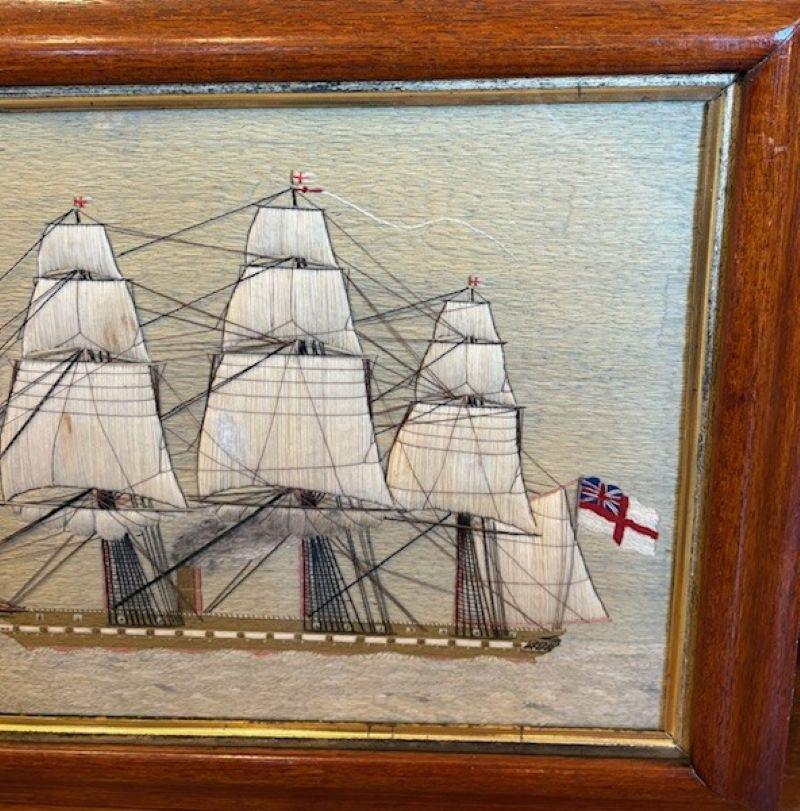 Lana marinera del siglo XIX de una fragata de vapor británica, hacia 1850 en venta 1