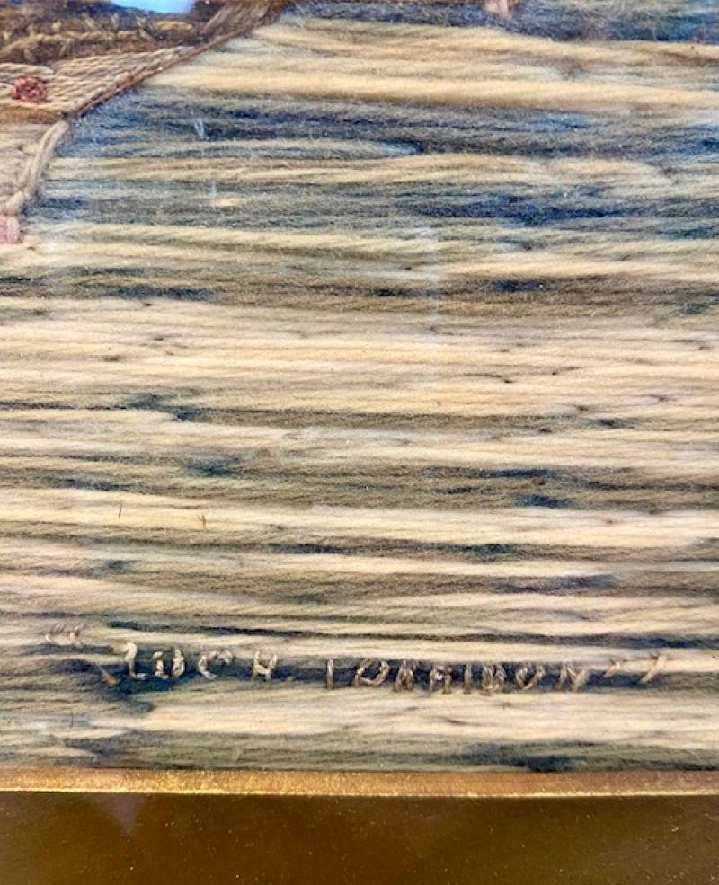 Fin du XIXe siècle Laine de marin du XIXe siècle représentant une barque à quatre mâts, signée par le fabricant, vers 1880 en vente