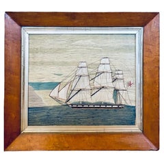 19th Century Sailor's Woolie of a Naval Vessel