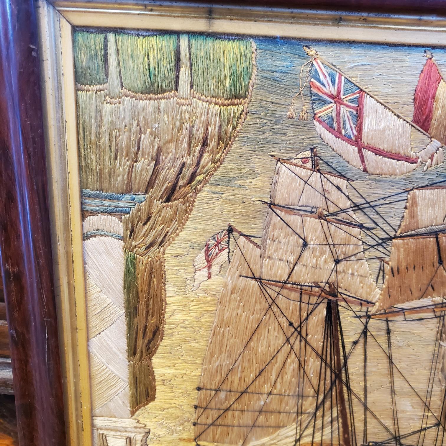 19th Century Sailor's Woolie of a Topsail Schooner, circa 1860 In Good Condition In Nantucket, MA