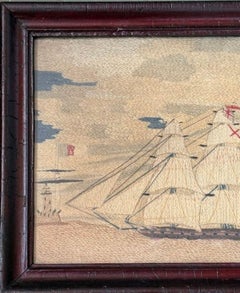Lanterna da marinaio del XIX secolo che si avvicina a un faro, circa 1850