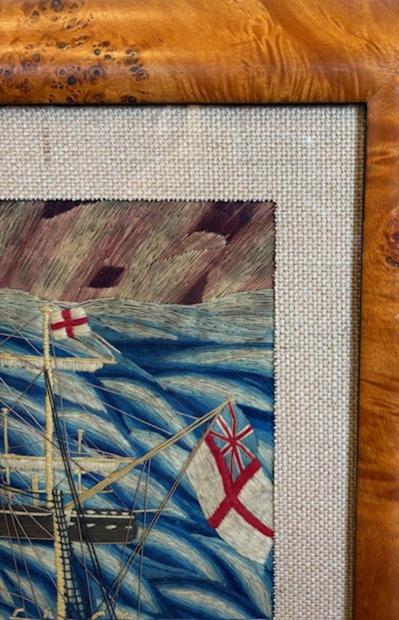 19th Century Sailor's Woolie of British Fleet in The Solent, circa 1870. 1