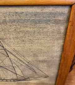 19th Century Sailor's Woolie of Frigate, circa 1840