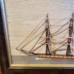 19th Century Sailor's Woolie of Ship-Rigged Naval Auxiliary Steamer, circa 1860