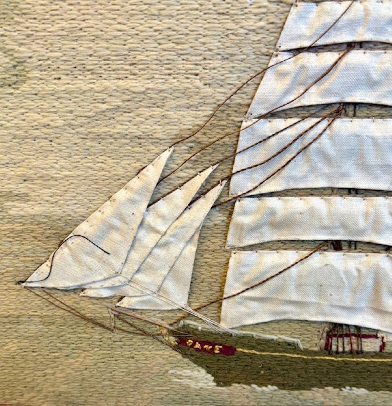 Arte popolare Lanterna da marinaio del 19° secolo della nave JANE in piena navigazione in vendita