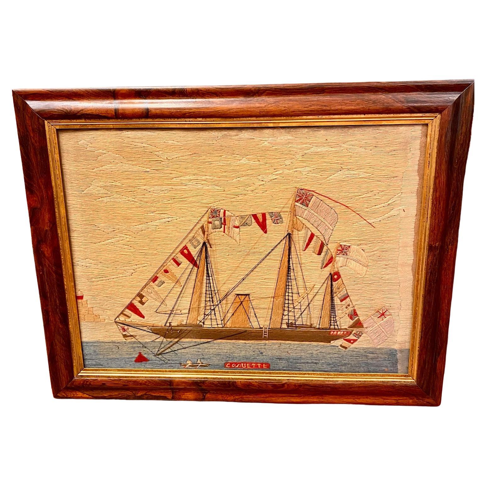 19th Century Sailor's Woolie of the Ship-Sloop "Coquette"  For Sale